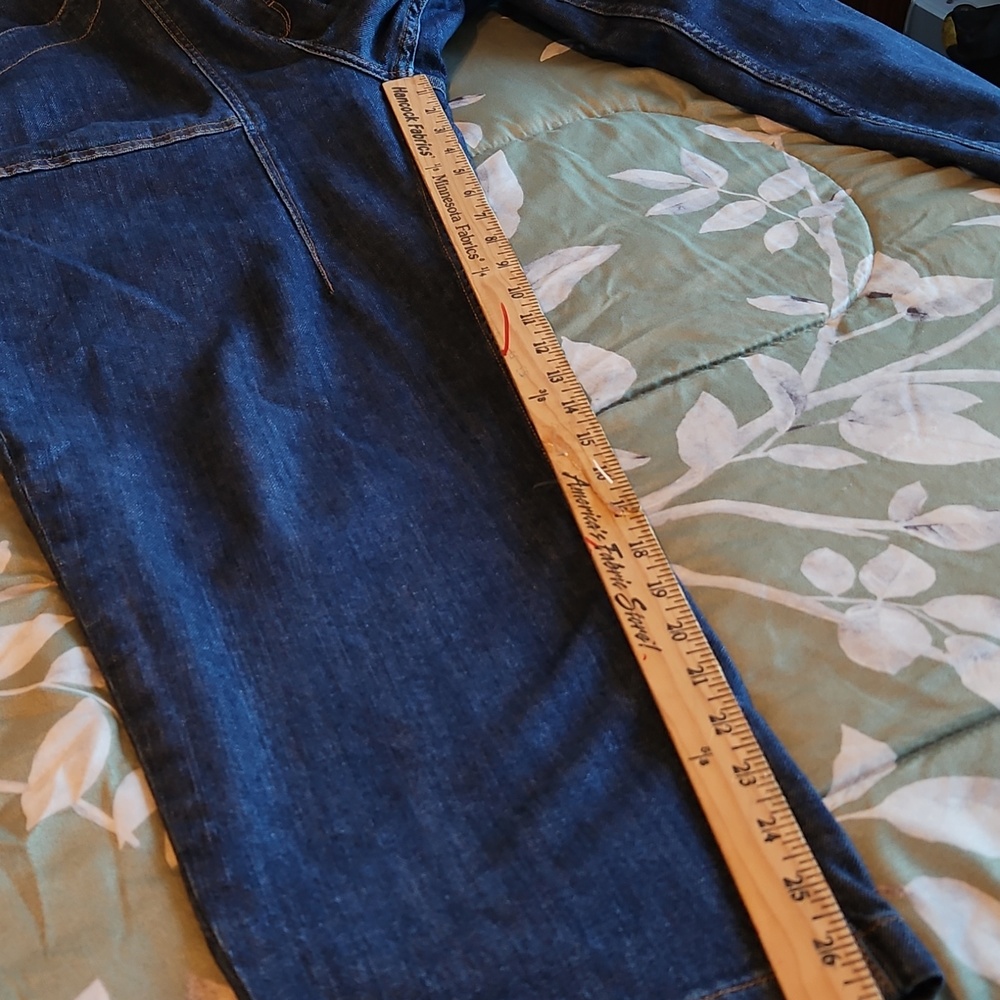 Dark Blue Denim Jeans with Front Patch Pockets - Picture 10 of 12